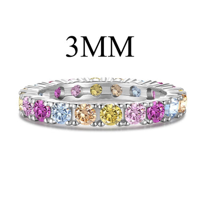 [Clover Jewelery]Dazzling Lustrous Round Cut Tennis Ring