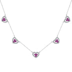 [Clover Jewelry]Sparkling Five Heart Necklace