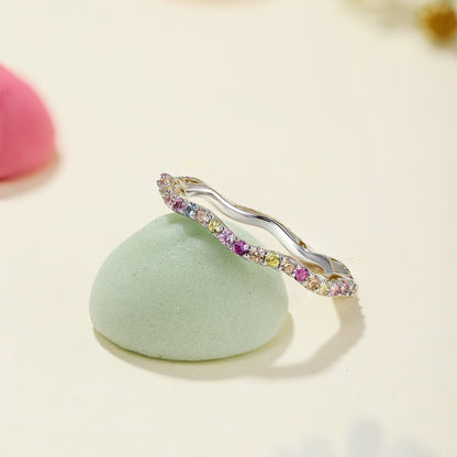 [Clover Jewelery]Dainty Colorful Round Cut Party Ring