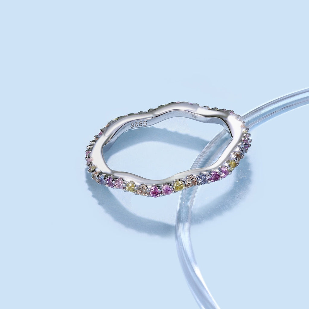 [Clover Jewelry]Dainty Colorful Round Cut Party Ring