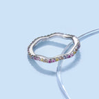 [Clover Jewelry]Dainty Colorful Round Cut Party Ring
