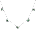 [Clover Jewelry]Sparkling Five Heart Necklace