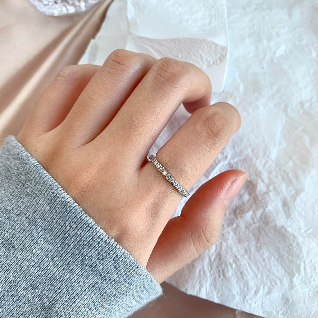[Clover Jewelry]Zarter funkelnder runder Alltagsring