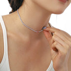 [Clover Jewelry]1.0 Carat Shining Oval Cut Necklace