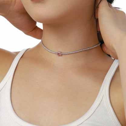 [Clover Jewelery]1.0 Carat Shining Oval Cut Necklace