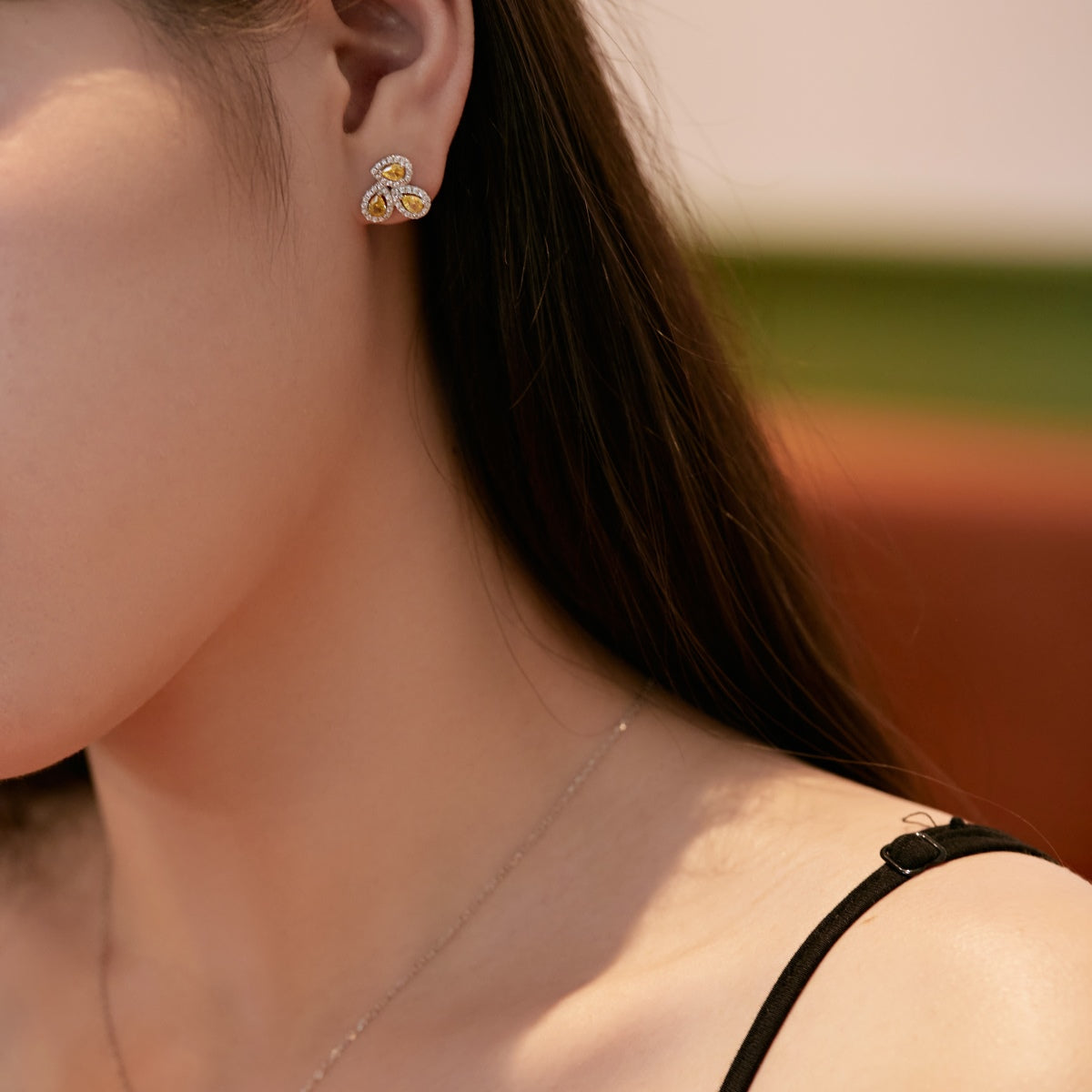 [Clover Jewelry]Aufwendige blütenförmige Liebhaberohrringe mit tropfenförmigem Schliff