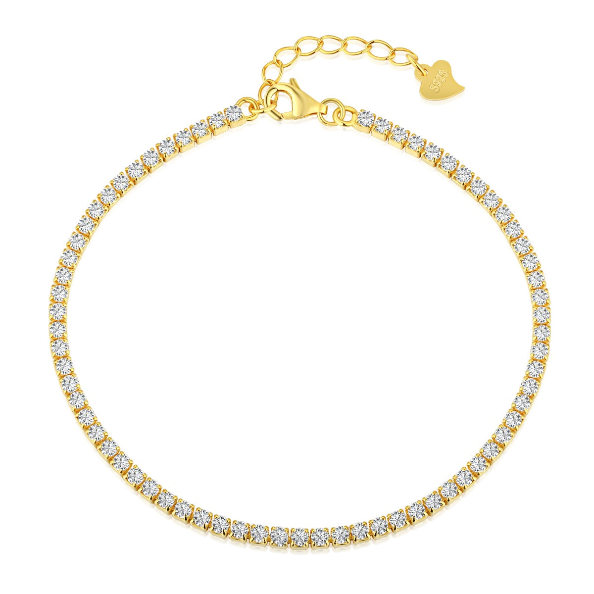 [Clover Jewelry]Funkelndes Tennisarmband mit Prinzessinnenschliff