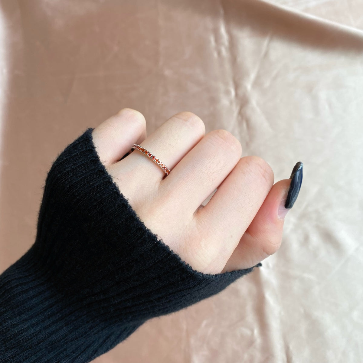 [Clover Jewelry]Zarter funkelnder runder Alltagsring