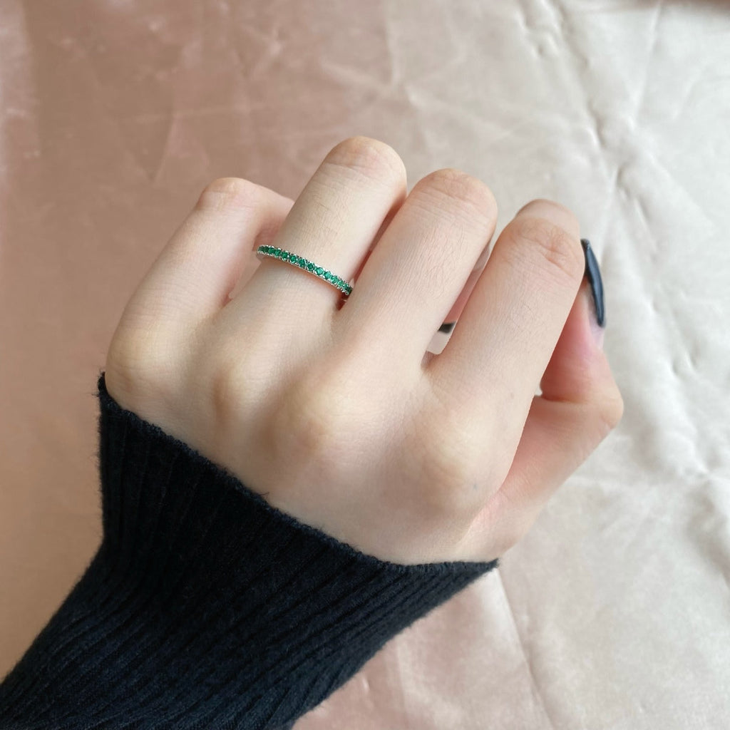 [Clover Jewelry]Zarter funkelnder runder Alltagsring
