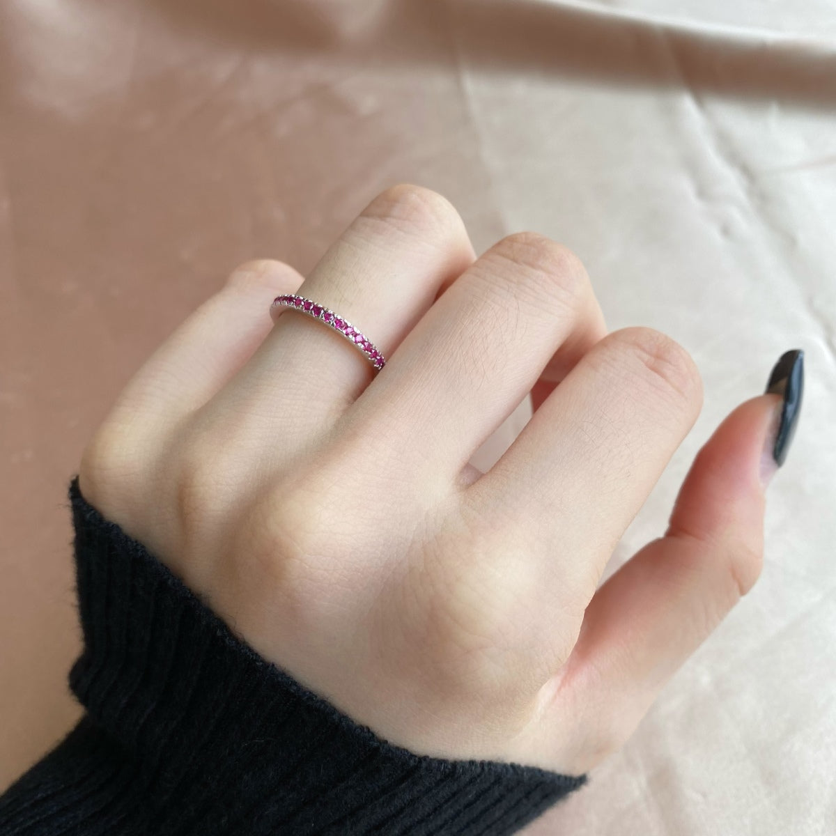 [Clover Jewelry]Zarter funkelnder runder Alltagsring