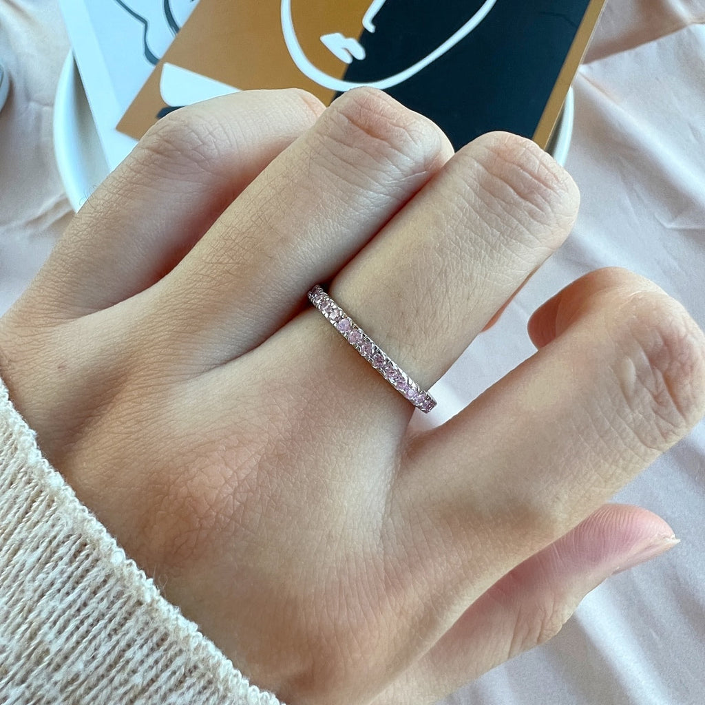 [Clover Jewelry]Zarter funkelnder runder Alltagsring