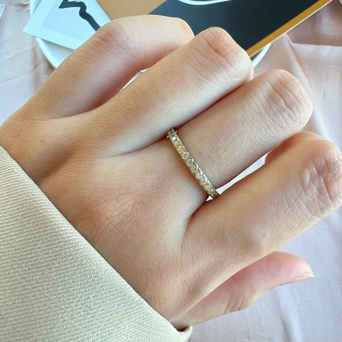 [Clover Jewelry]Zarter funkelnder runder Alltagsring