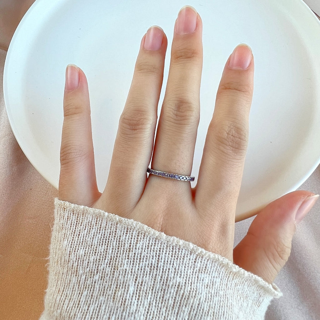 [Clover Jewelry]Zarter funkelnder runder Alltagsring