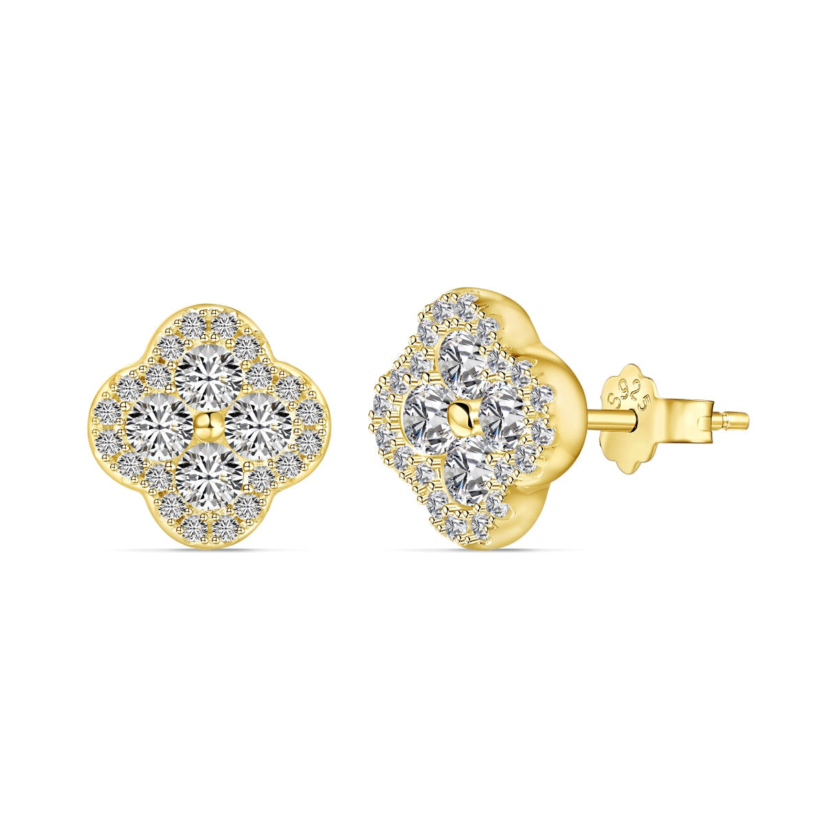 [Clover Jewelry]四つ葉のクローバー型ピアス