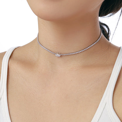 [Clover Jewelery]1.0 Carat Shining Oval Cut Necklace