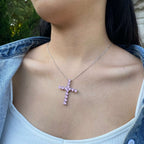 [Clover Jewelry]光り輝くクロス型ネックレス