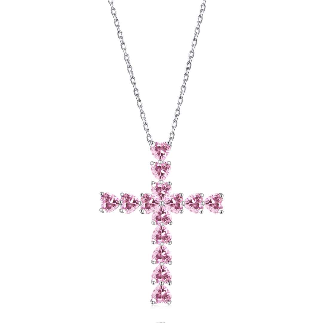 [Clover Jewelry]光り輝くクロス型ネックレス