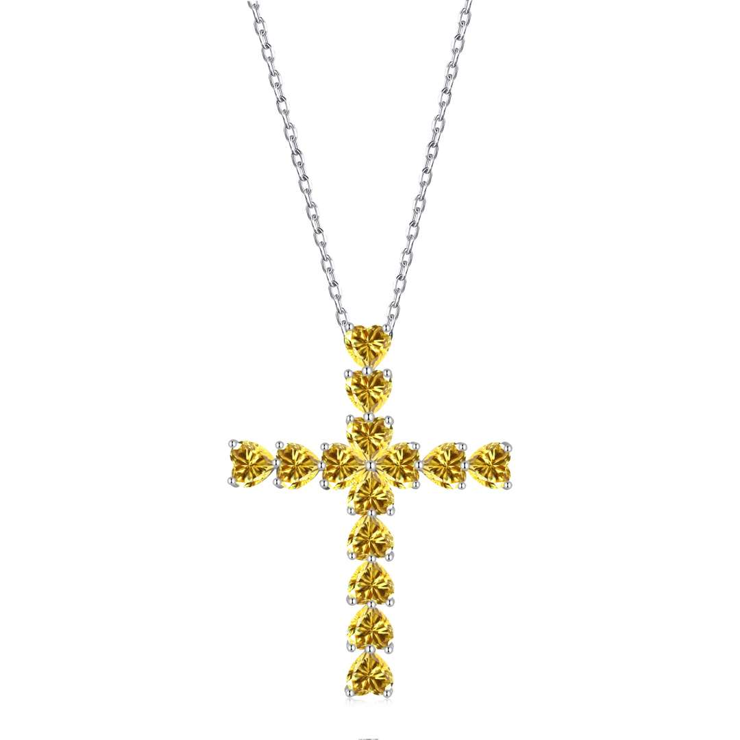 [Clover Jewelry]光り輝くクロス型ネックレス