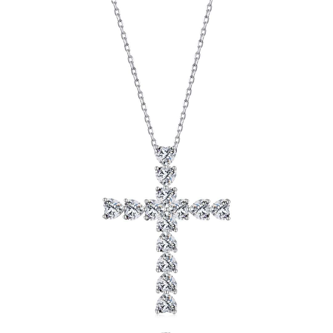 [Clover Jewelry]光り輝くクロス型ネックレス