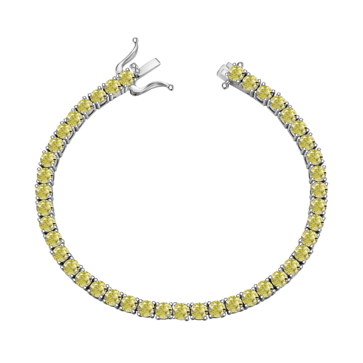 [Clover Jewelry]Ornates funkelndes rundgeschliffenes Tennisarmband