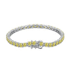 [Clover Jewelry]Ornates funkelndes rundgeschliffenes Tennisarmband