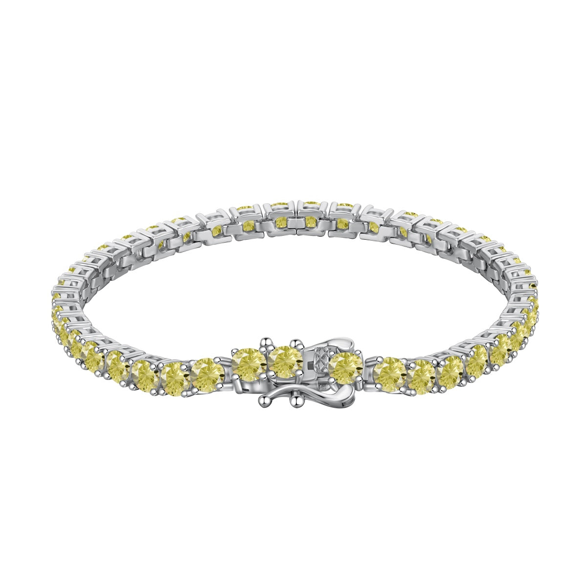 [Clover Jewelery]Ornate Dazzling Round Cut Tennis Bracelet