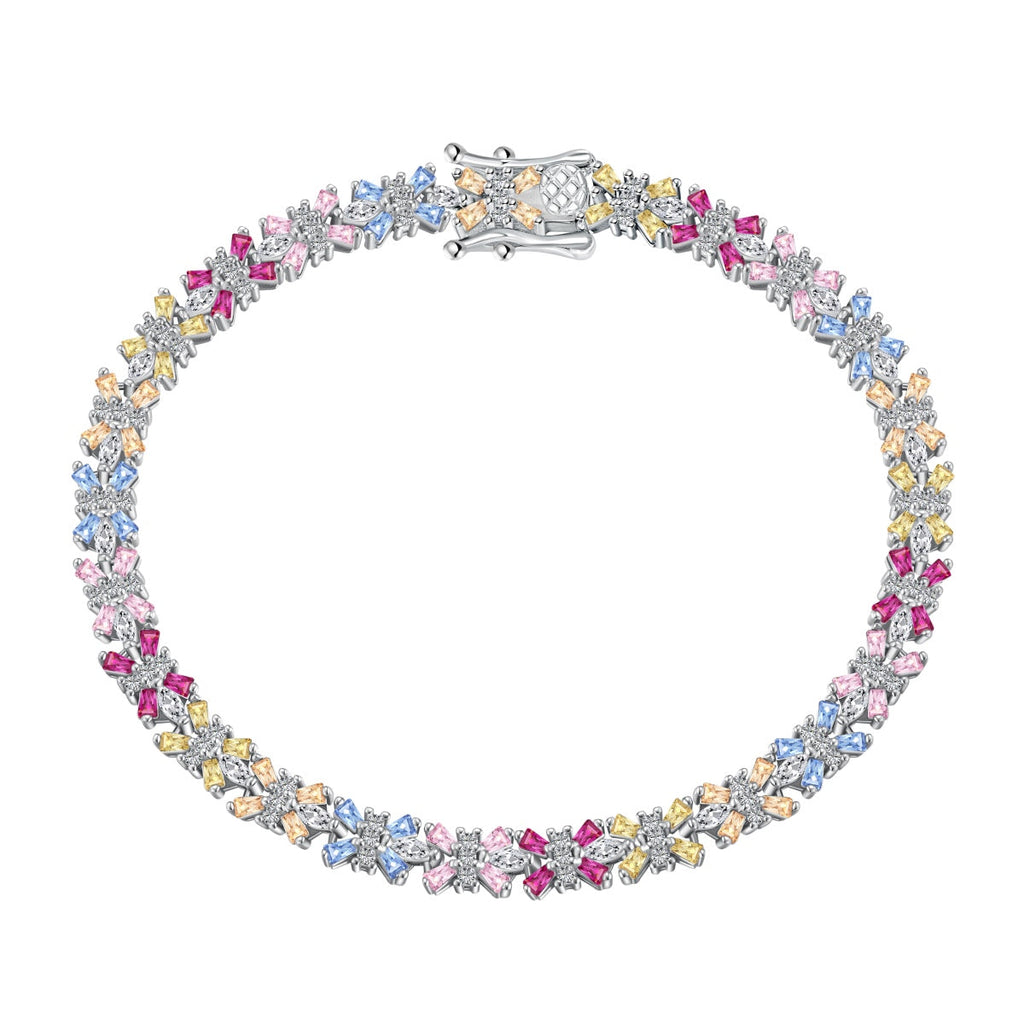 [Clover Jewelry]Funkelndes buntes Smaragdschliff Party Armband