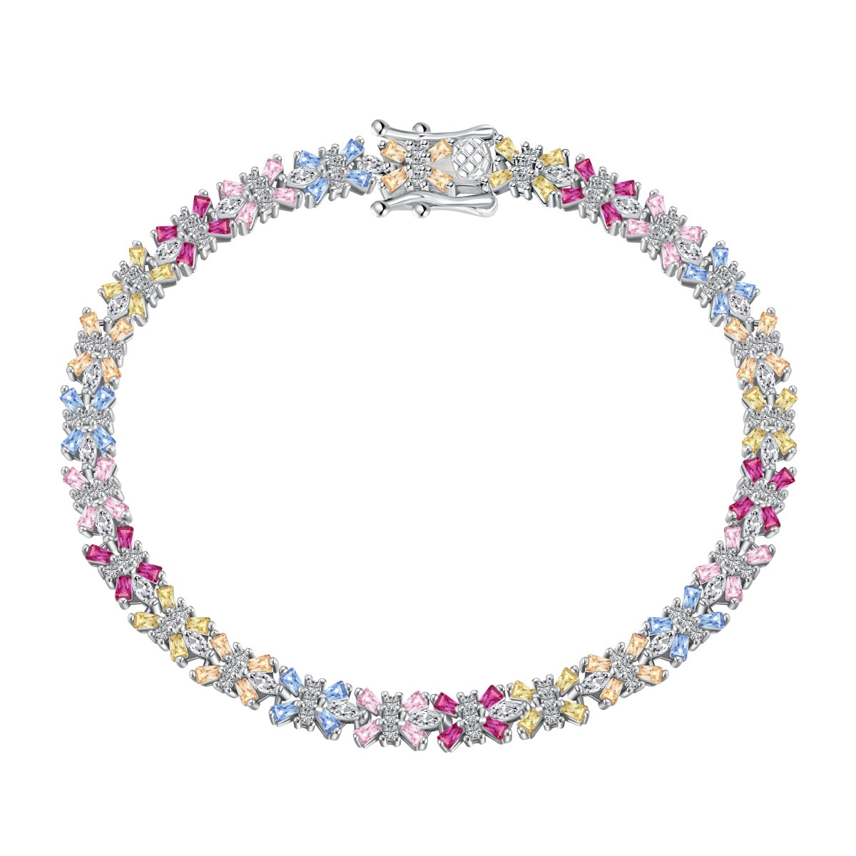 [Clover Jewelry]Funkelndes buntes Smaragdschliff Party Armband