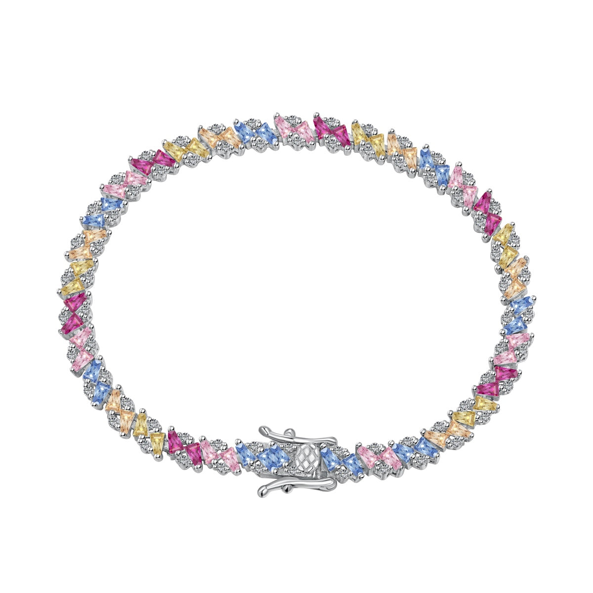 [Clover Jewelery]Ornate Sparkling Multi Cut Party Bracelet