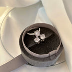 [Clover Jewelry]1,0 Karat Radiant Princess Cut Hochzeits-Ohrringe