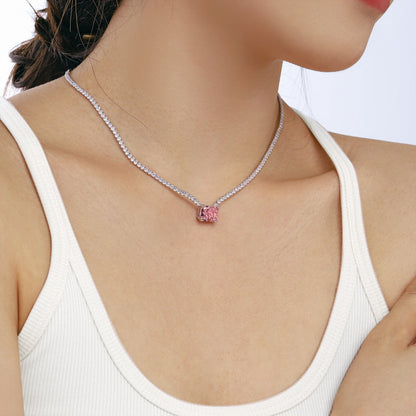 [Clover Jewelery]4.0 Carat Elegant Radiant Cut Necklace