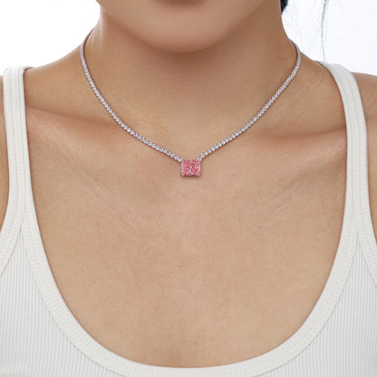 [Clover Jewelery]4.0 Carat Elegant Radiant Cut Necklace