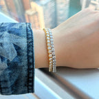 [Clover Jewelry]Funkelndes Tennisarmband im Princess-Schliff