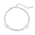 [Clover Jewelry]華奢な二層のラブハートブレスレット