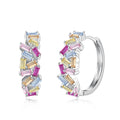 [Clover Jewelry]Funkelnde farbige smaragdgeschliffene Alltags-Ohrringe