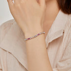 [Clover Jewelry]Zartes, farbenfrohes Armband mit Smaragdschliff für Partys