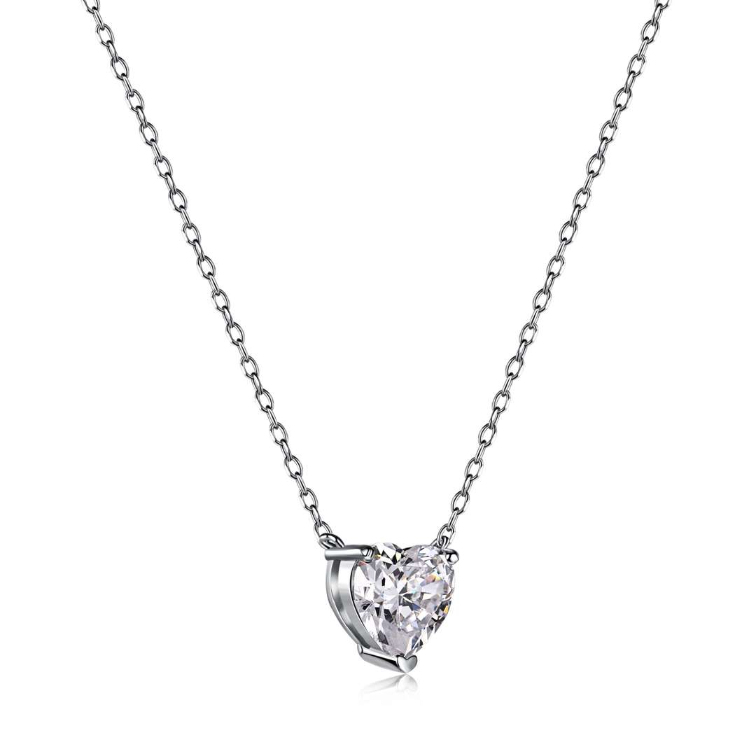 [Clover Jewelry]ハート型メインストーンペンダント鎖骨ネックレス
