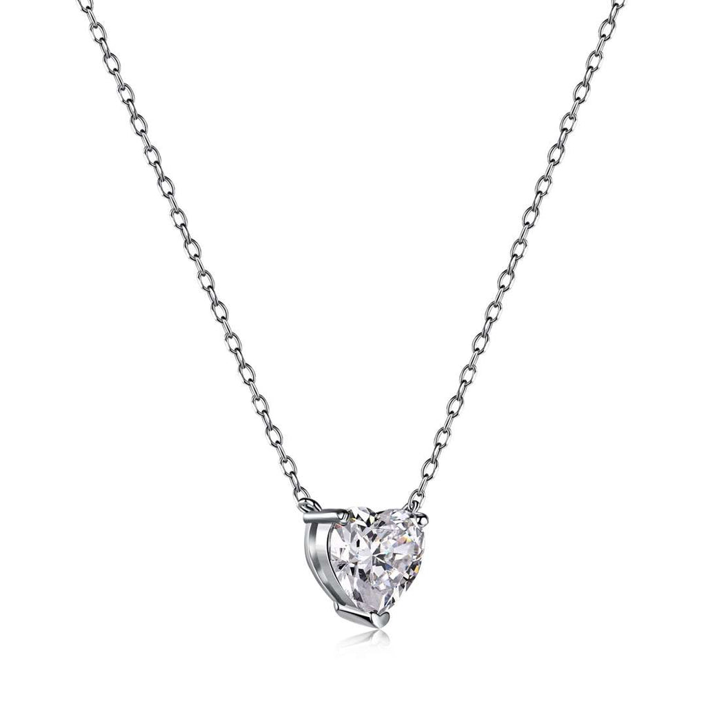 [Clover Jewelry]ハート型メインストーンペンダント鎖骨ネックレス