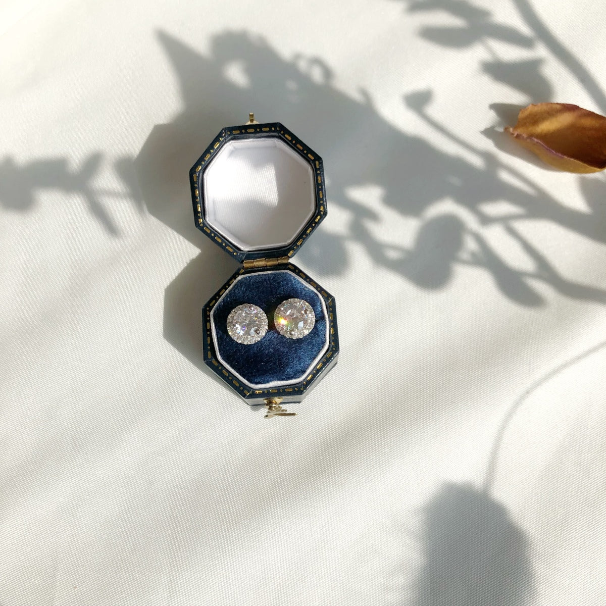 [Clover Jewelry]Klassische Prinzessinnen-Ohrringe in runder Form