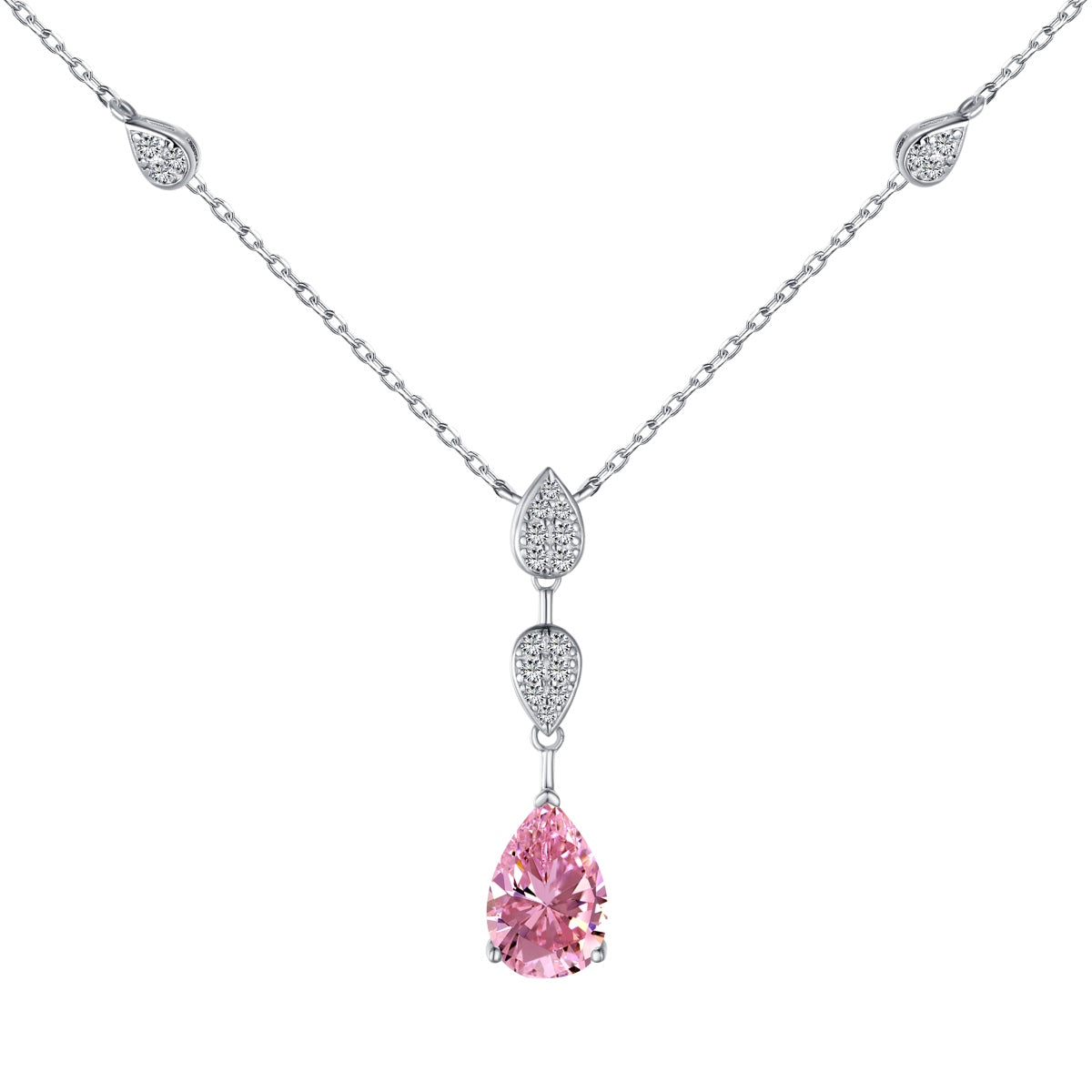 [Clover Jewelry]Funkelnde Halskette mit Tropfenschliff