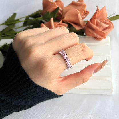 [Clover Jewelery]Gorgeous Marquise Cut Tennis Ring