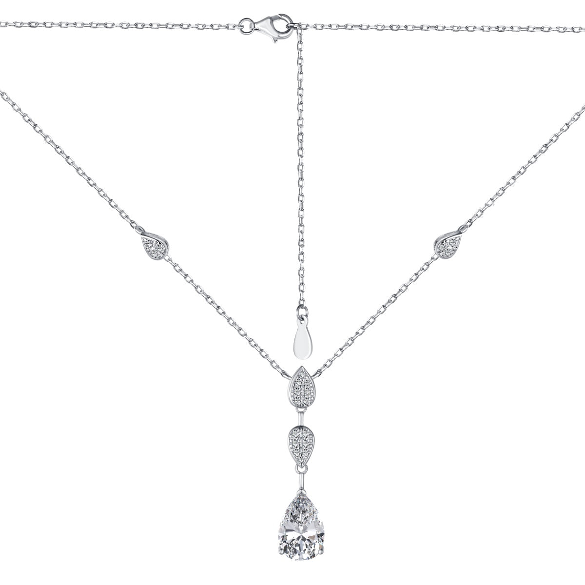 [Clover Jewelry]Funkelnde Halskette mit Tropfenschliff