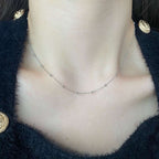 [Clover Jewelry]Kleine Perlen-Schlüsselbeinkette Schlichte Halskette
