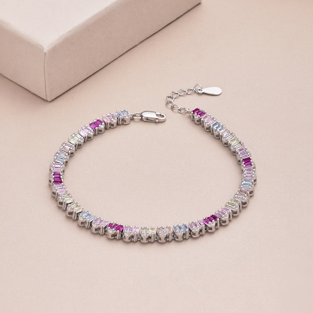 [Clover Jewelry]Zartes, farbenfrohes Armband mit Smaragdschliff für Partys