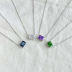 [Clover Jewelry]Luxuriöse quadratische, bunte Halskette