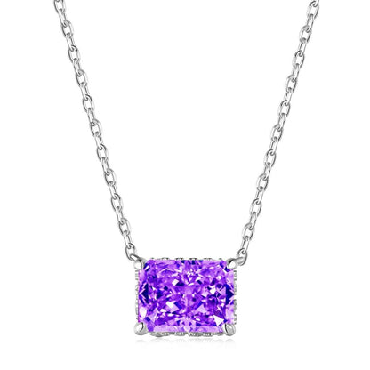 [Clover Jewelery]Luxurious Square Shape Colorful Necalack