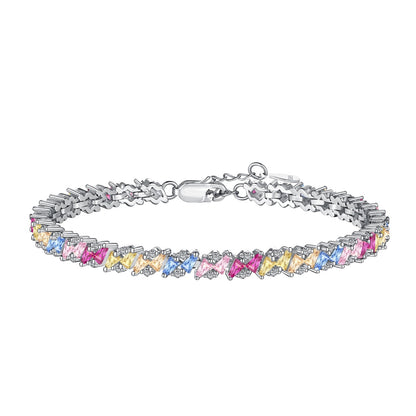 [Clover Jewelery]Ornate Sparkling Multi Cut Party Bracelet