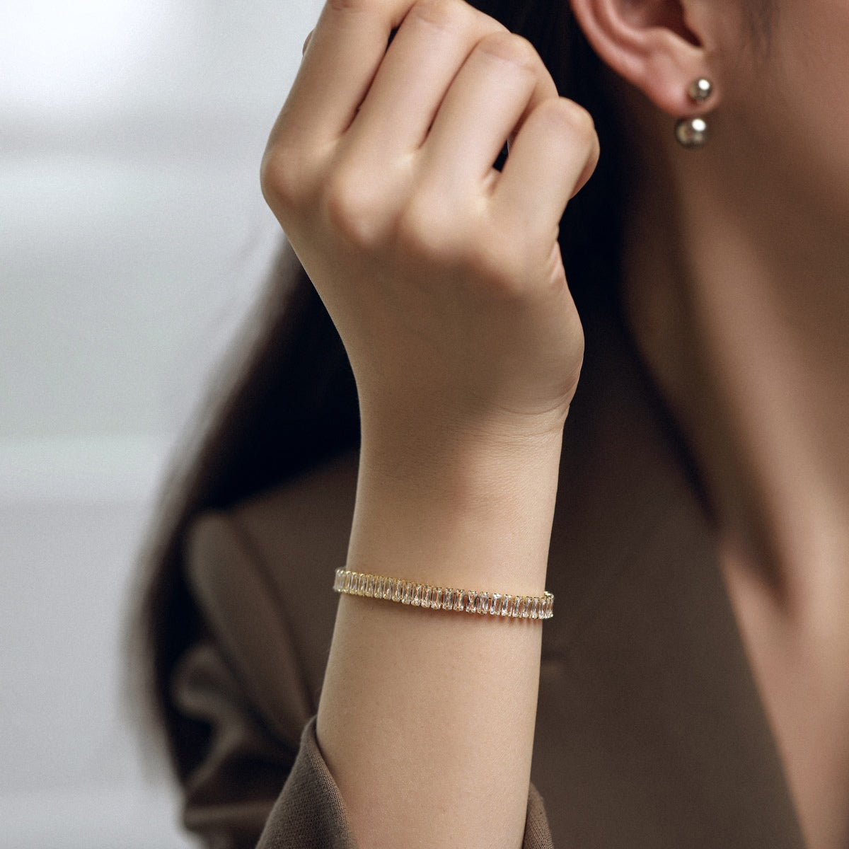 [Clover Jewellery]Exquisites Alltagsarmband im Smaragdschliff