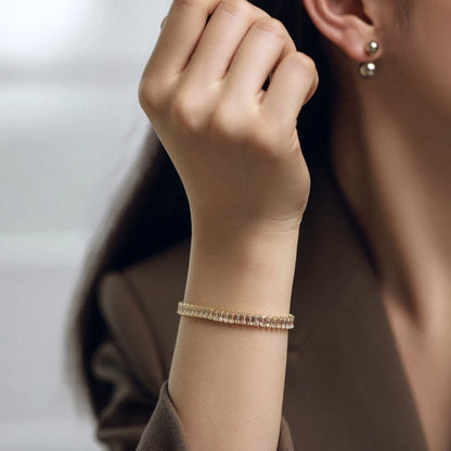 [Clover Jewellery]Exquisites Alltagsarmband im Smaragdschliff