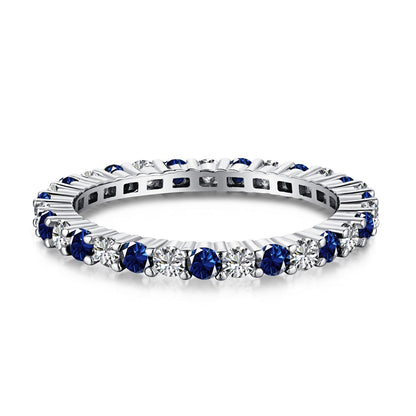 [Clover Jewelery]Exquisite Colorful Round Cut Tennis Ring
